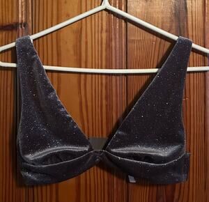 Victoria’s Secret women’s bralette sparkly shiny gray festival size medium